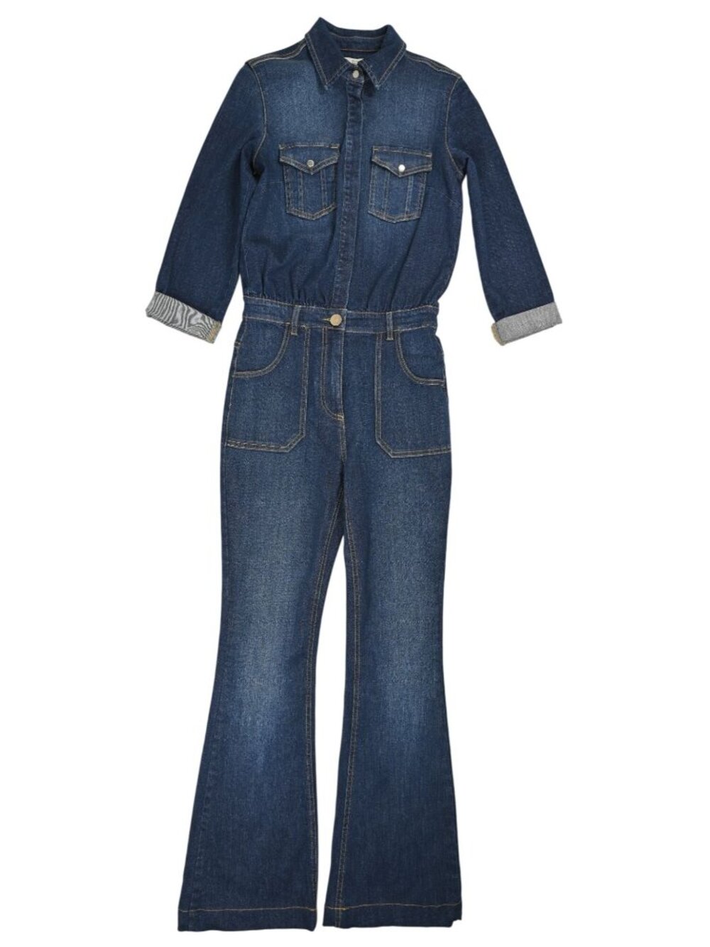 Elisabetta Franchi Denim Jumpsuit in Blue